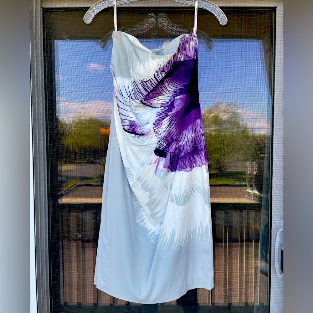 Karen Millen White & Purple Blue Wedding Guest Derby Shower Graduation Spring